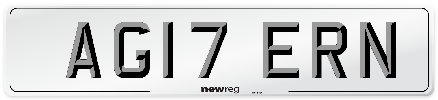 AG17 ERN Number Plate from New Reg